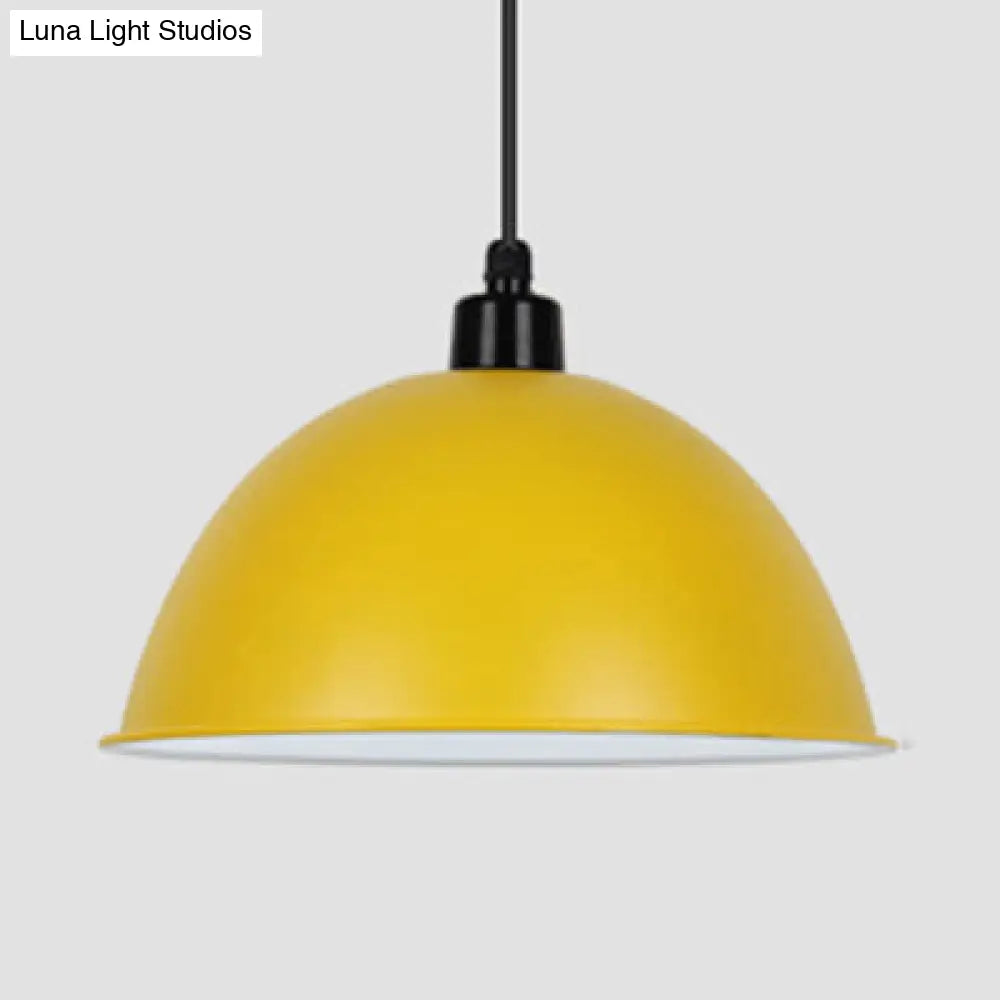 Nordic Stylish Bowl Pendant Lamp - Single Light Aluminum Hanging For Gallery Cafe Yellow / 14
