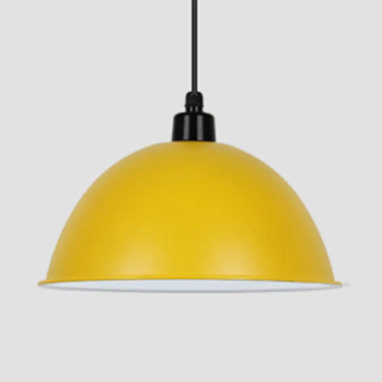 Nordic Gallery Café Aluminum Pendant Lamp: Stylish Bowl Hanging Light Yellow / 14’