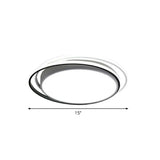 Nordic Geometric Led Flush Mount Ceiling Light With Acrylic Shade For Bedroom White / Remote