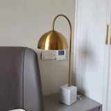 Nordic Gold Bowl Nightstand Lamp With Marble Base - Perfect For Study Room