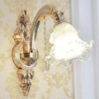 Nordic Gold Flower Chandelier Light Fixture With Frosted Glass Shade 1 /
