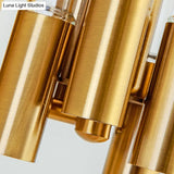 Nordic Gold Tube Wall Mount Sconce Light Fixture - 1 Head Clear Glass Ideal For Living Room