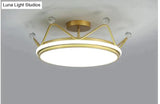 Nordic Golden Crown Bedroom Ceiling Lamp