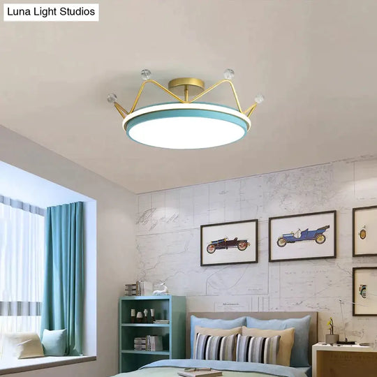 Nordic Golden Crown Bedroom Ceiling Lamp