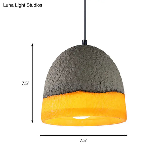 1-Head Nordic Grey Dome/Cone/Barn Ceiling Pendant - Kitchen Bar Hanging Light