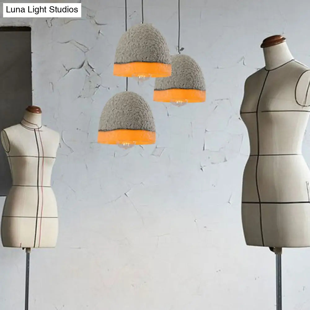1-Head Nordic Grey Dome/Cone/Barn Ceiling Pendant - Kitchen Bar Hanging Light