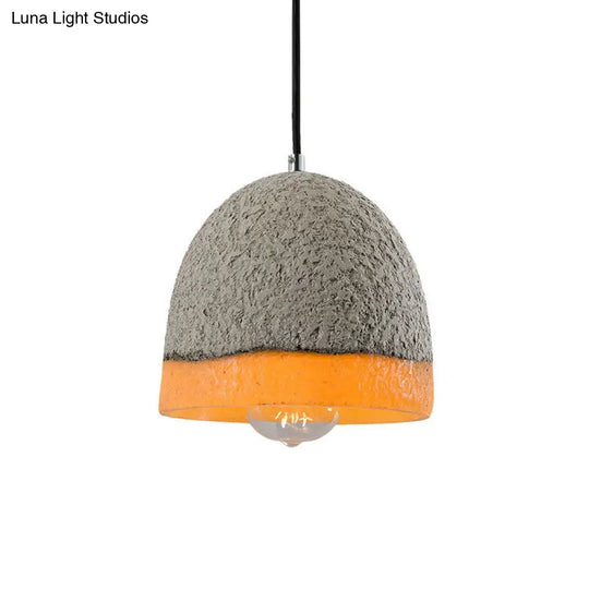 1-Head Nordic Grey Dome/Cone/Barn Ceiling Pendant - Kitchen Bar Hanging Light / A