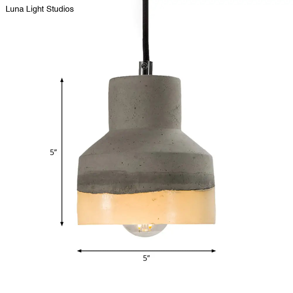 1-Head Nordic Grey Dome/Cone/Barn Ceiling Pendant - Kitchen Bar Hanging Light