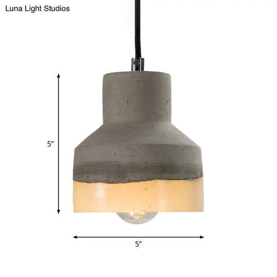 1-Head Nordic Grey Dome/Cone/Barn Ceiling Pendant - Kitchen Bar Hanging Light