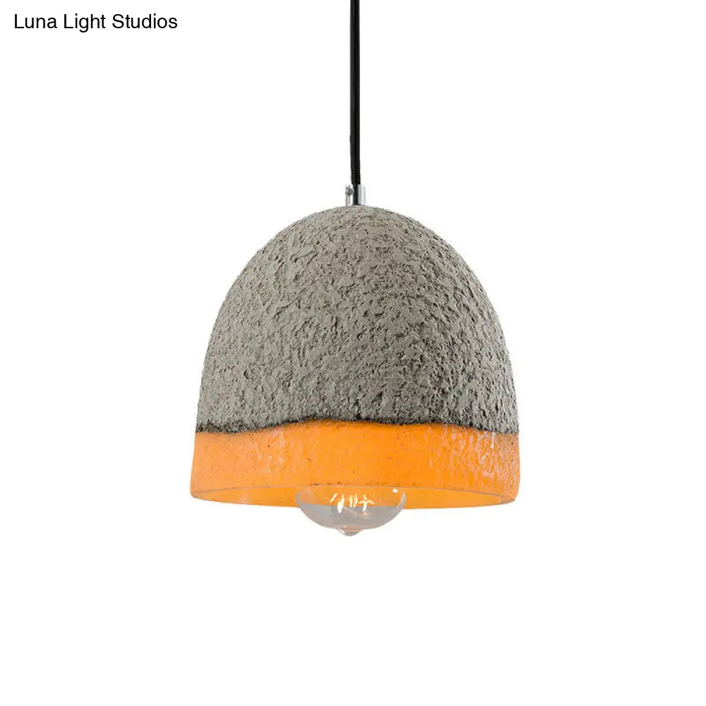 Nordic Grey Dome/Cone/Barn Shaped Hanging Light For Kitchen Bar Ceiling - 1 Head Pendant / A