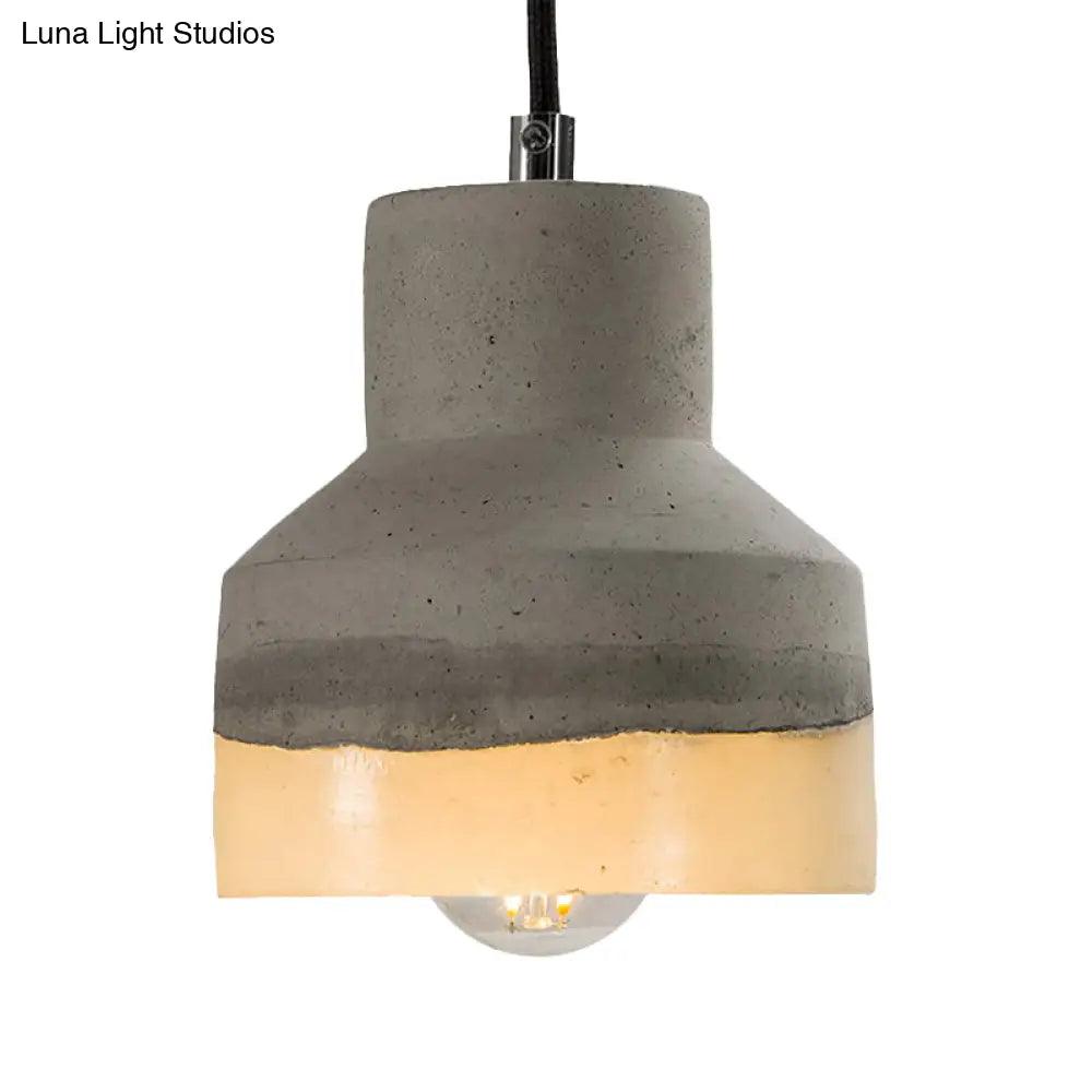 Nordic Grey Dome/Cone/Barn Shaped Hanging Light For Kitchen Bar Ceiling - 1 Head Pendant / B
