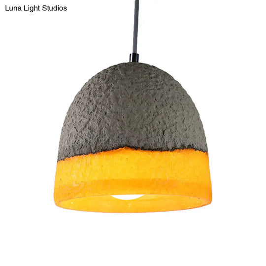 Nordic Grey Dome/Cone/Barn Shaped Hanging Light For Kitchen Bar Ceiling - 1 Head Pendant / D