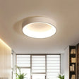 Nordic Grey/White Led Flushmount Ceiling Light - Circular Iron Design Ideal For Bedroom