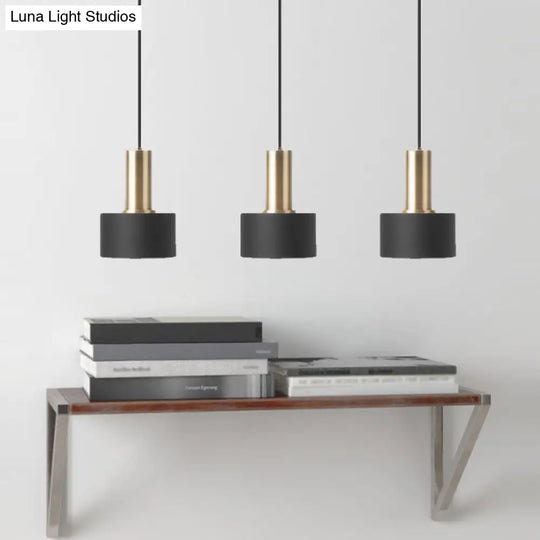 Nordic Hanging Lamp: Black & Gold Round Pendant For Kitchen / Cylinder