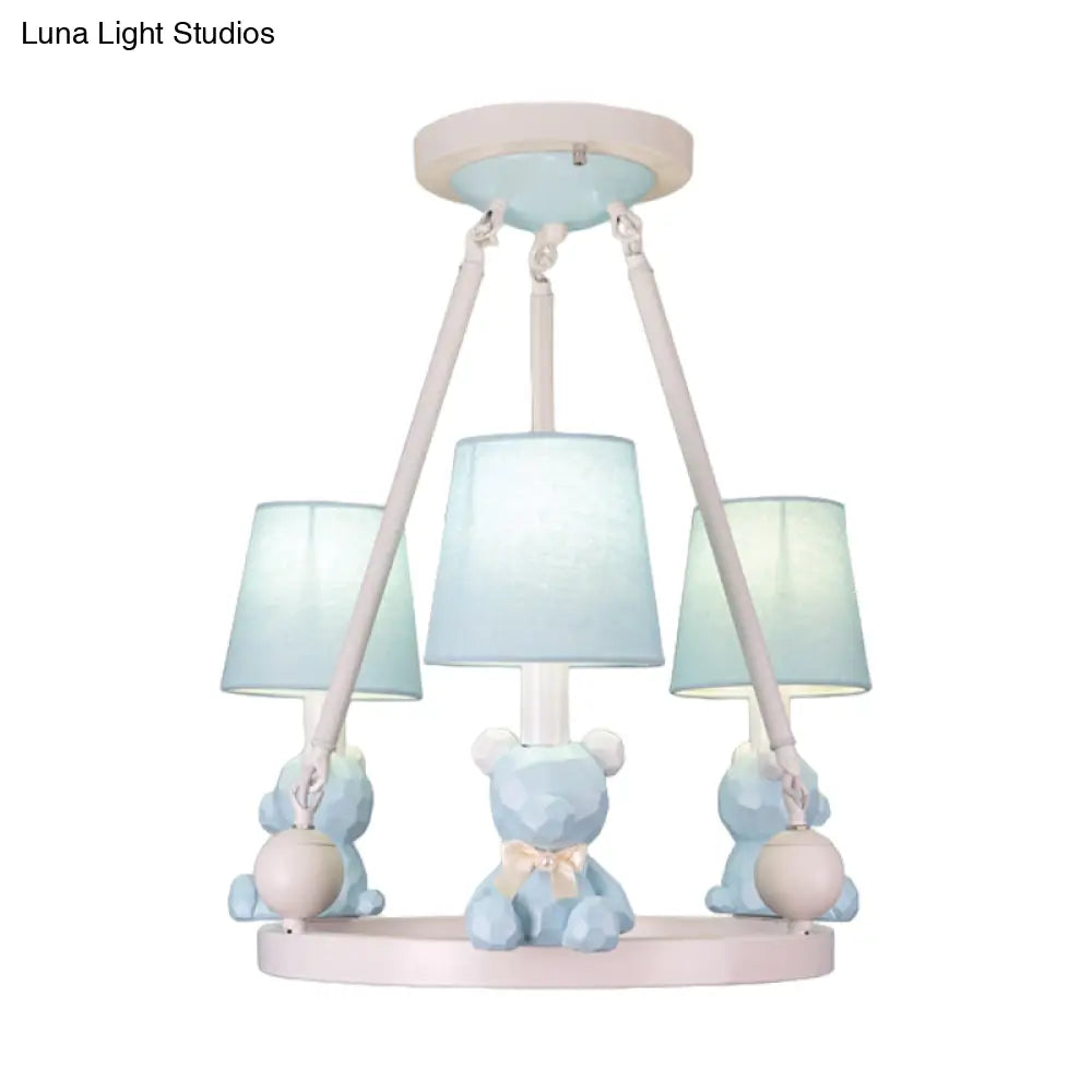 Nordic Hanging Light With Tapered Fabric Shade - Bedroom Chandelier