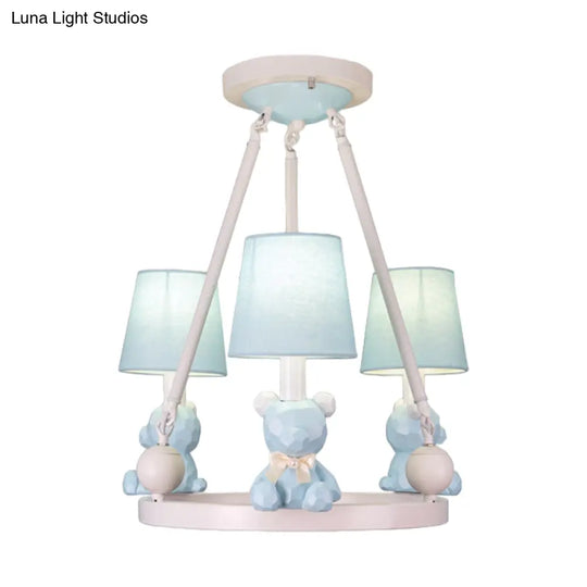 Nordic Hanging Light With Tapered Fabric Shade - Bedroom Chandelier