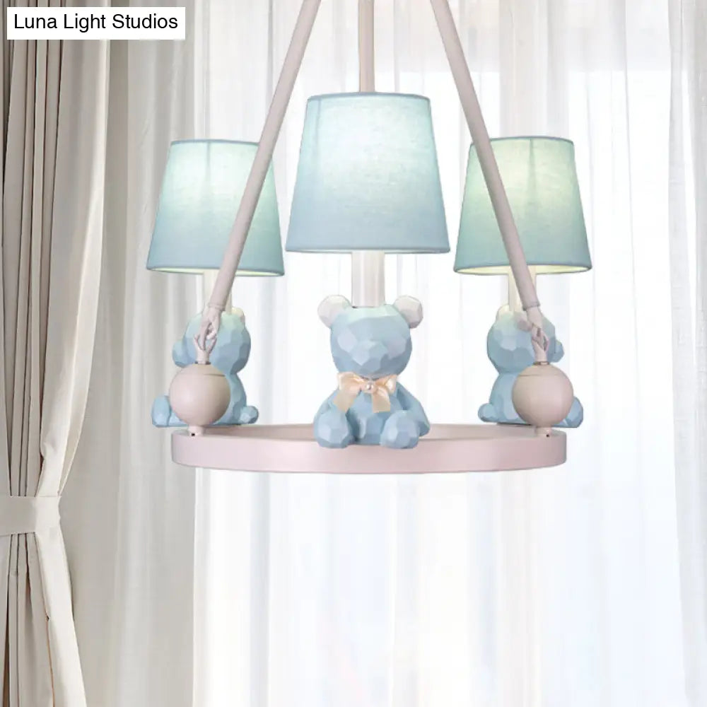 Nordic Hanging Light With Tapered Fabric Shade - Bedroom Chandelier