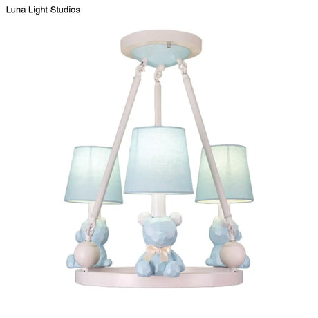 Nordic Hanging Light With Tapered Fabric Shade - Bedroom Chandelier