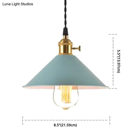 Nordic Industrial Macarons Pendant Light - Metal Colorful 1-Light Lighting