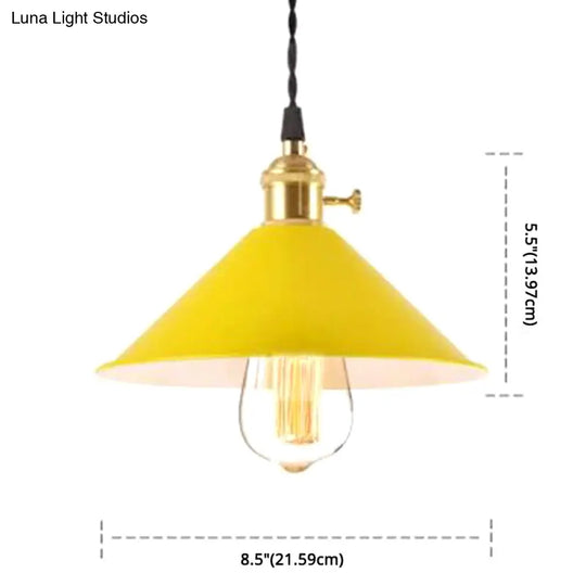 Nordic Industrial Macaron Pendant Light - Colorful Metal 1-Light Lighting
