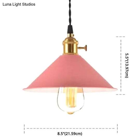 Nordic Industrial Macaron Pendant Light - Colorful Metal 1-Light Lighting