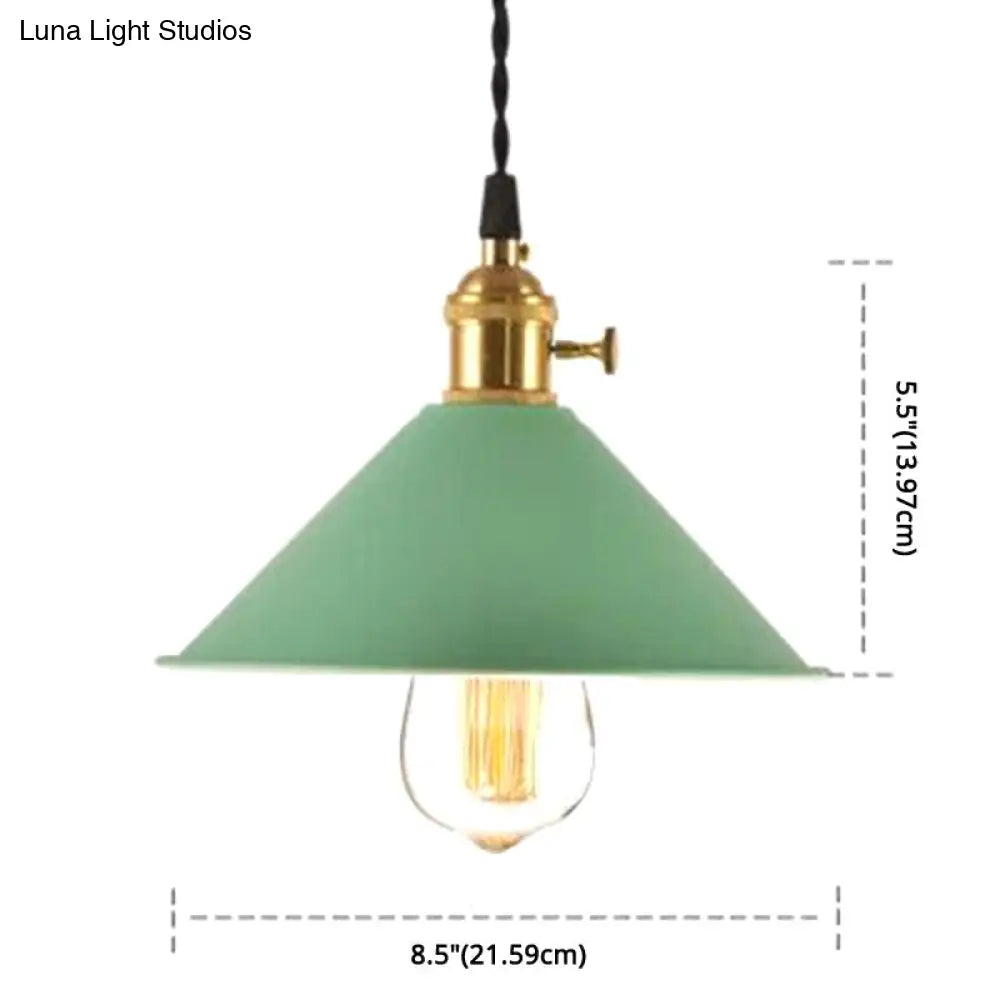 Nordic Industrial Macaron Pendant Light - Colorful Metal 1-Light Lighting