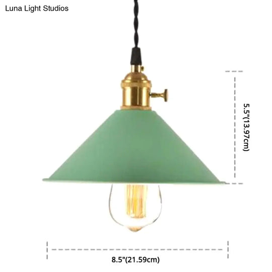 Nordic Industrial Macaron Pendant Light - Colorful Metal 1-Light Lighting