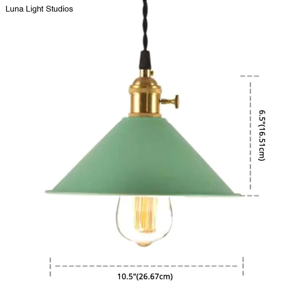 Nordic Industrial Macaron Pendant Light - Colorful Metal 1-Light Lighting
