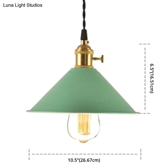 Nordic Industrial Macaron Pendant Light - Colorful Metal 1-Light Lighting