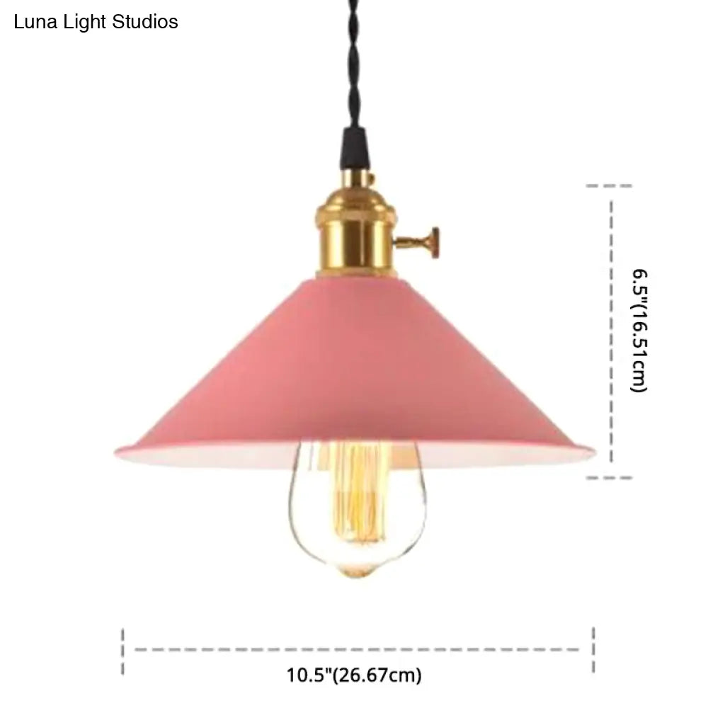 Nordic Industrial Macaron Pendant Light - Colorful Metal 1-Light Lighting