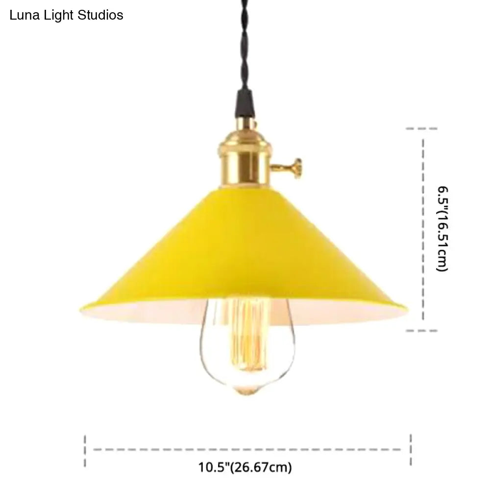 Nordic Industrial Macaron Pendant Light - Colorful Metal 1-Light Lighting