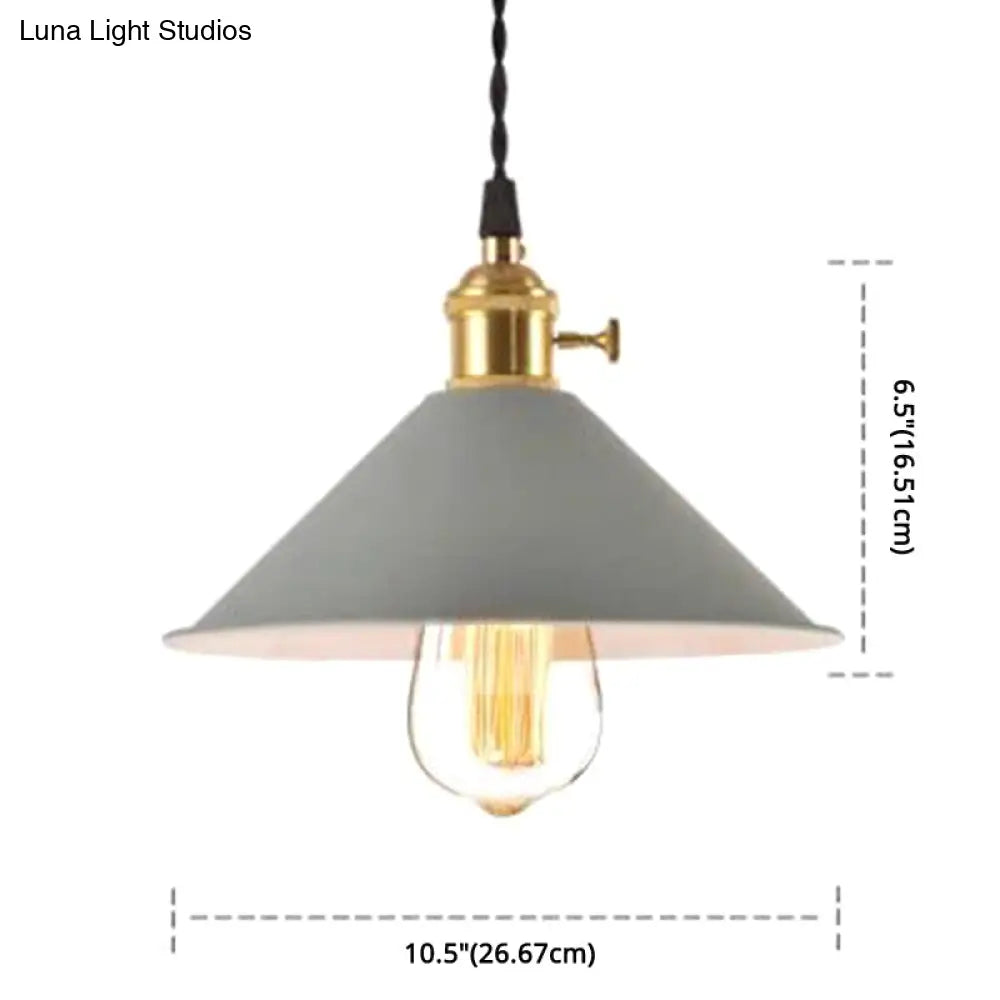 Nordic Industrial Macaron Pendant Light - Colorful Metal 1-Light Lighting