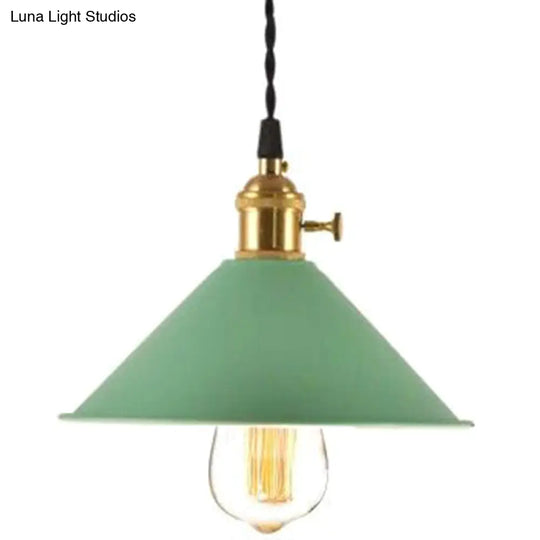 Nordic Industrial Macarons Pendant Light - Metal Colorful 1-Light Lighting Green / 8.5’