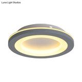 Nordic Integrated Led Ceiling Light In Grey Flower/Square/Pentagon Design With Acrylic Shade -