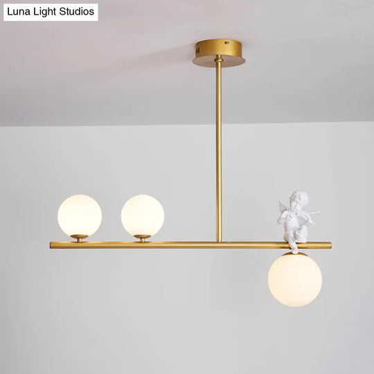 Nordic Island Angel Pendant Light With Opal Glass Shade
