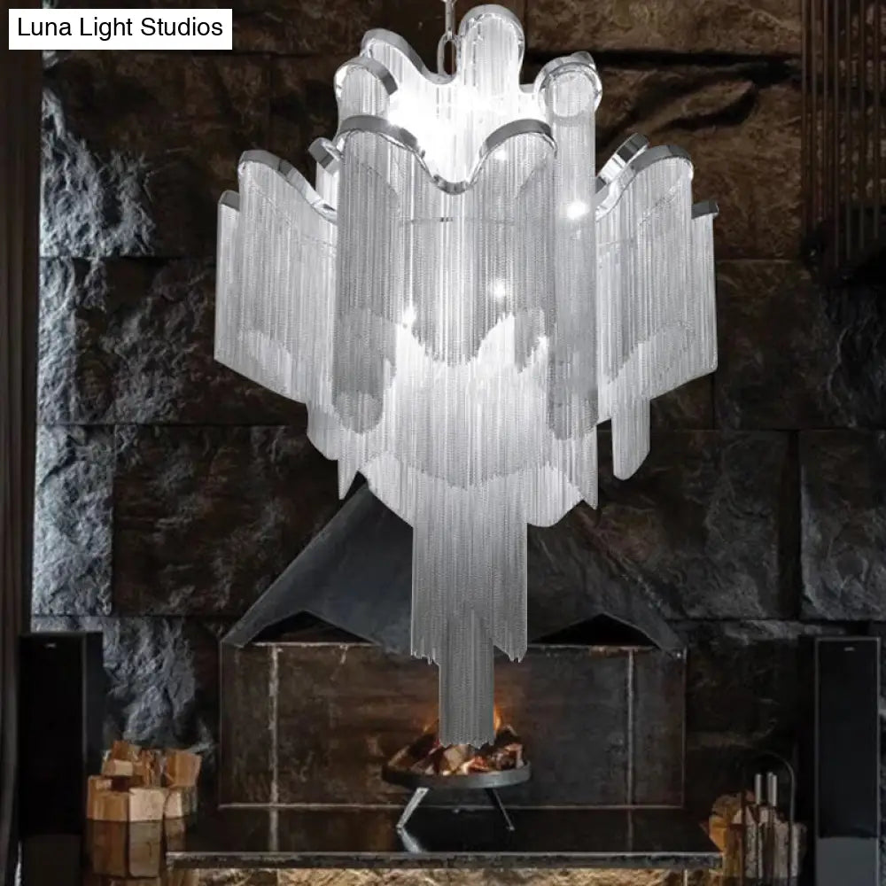 Nordic Led Aluminum Ceiling Chandelier For Living Room - Stylish Pendant Light Fixture