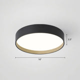 Nordic Led Ceiling Flush Mount Lamp With Acrylic Diffuser For Kitchen Black / 16’ White