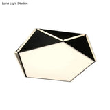 Nordic Led Ceiling Lamp - Pentagon Flush Mount Light With Acrylic Panel