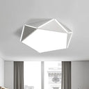 Nordic Led Ceiling Lamp - Pentagon Flush Mount Light With Acrylic Panel White / 16’ Warm