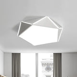 Nordic Led Ceiling Lamp - Pentagon Flush Mount Light With Acrylic Panel White / 16’ Warm