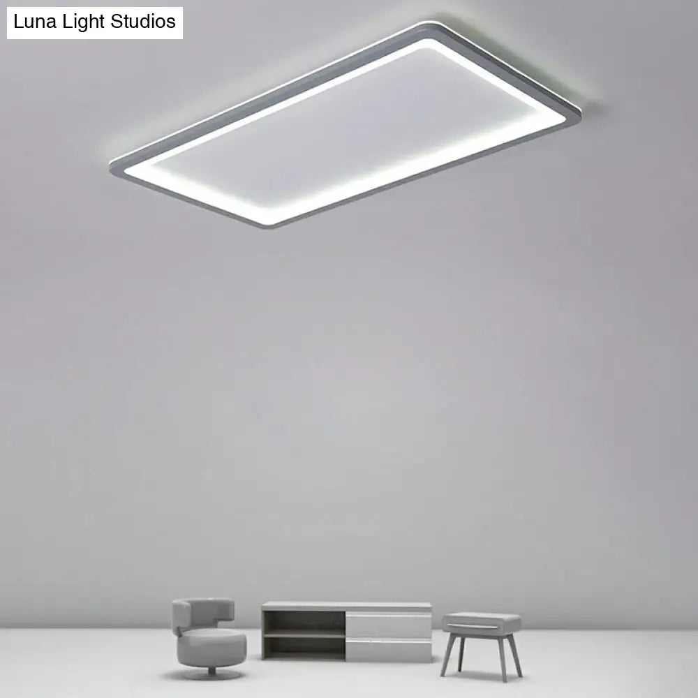 Nordic Led Ceiling Light: Dark Grey Ultra-Thin Flush Mount With Acrylic Shade