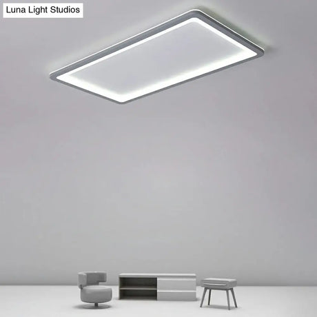 Nordic Led Ceiling Light: Dark Grey Ultra-Thin Flush Mount With Acrylic Shade