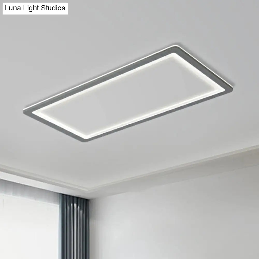 Nordic Led Ceiling Light: Dark Grey Ultra-Thin Flush Mount With Acrylic Shade