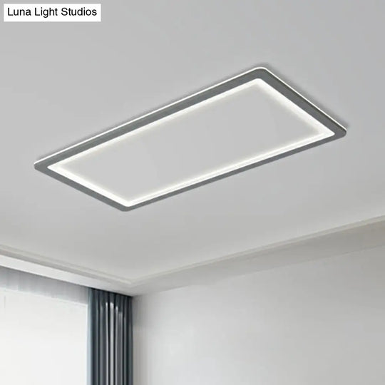 Nordic Led Ceiling Light: Dark Grey Ultra-Thin Flush Mount With Acrylic Shade