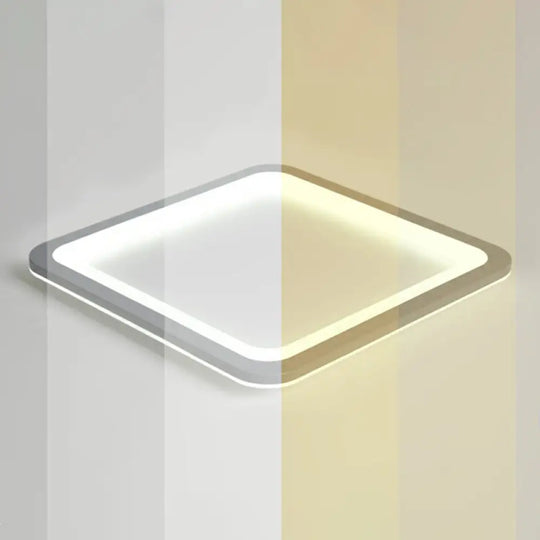 Nordic Led Ceiling Light: Dark Grey Ultra-Thin Flush Mount With Acrylic Shade Gray / 14.5 Remote