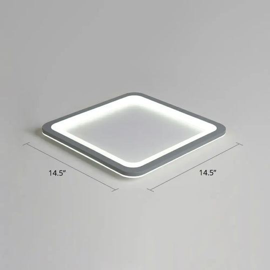 Nordic Led Ceiling Light: Dark Grey Ultra-Thin Flush Mount With Acrylic Shade Gray / 14.5 White