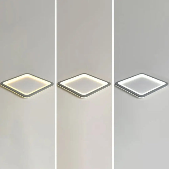 Nordic Led Ceiling Light: Dark Grey Ultra-Thin Flush Mount With Acrylic Shade Gray / 19 Third Gear