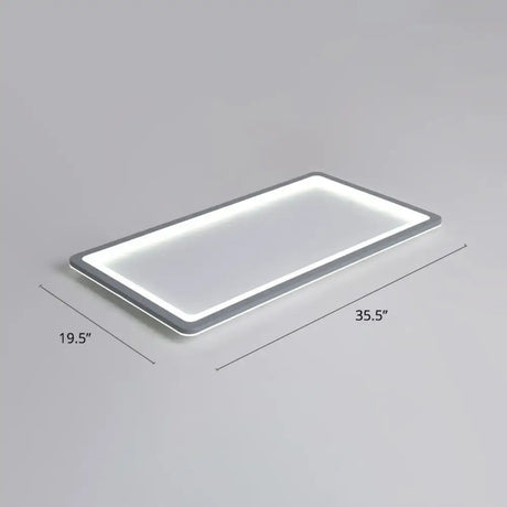 Nordic Led Ceiling Light: Dark Grey Ultra-Thin Flush Mount With Acrylic Shade Gray / 35.5 White