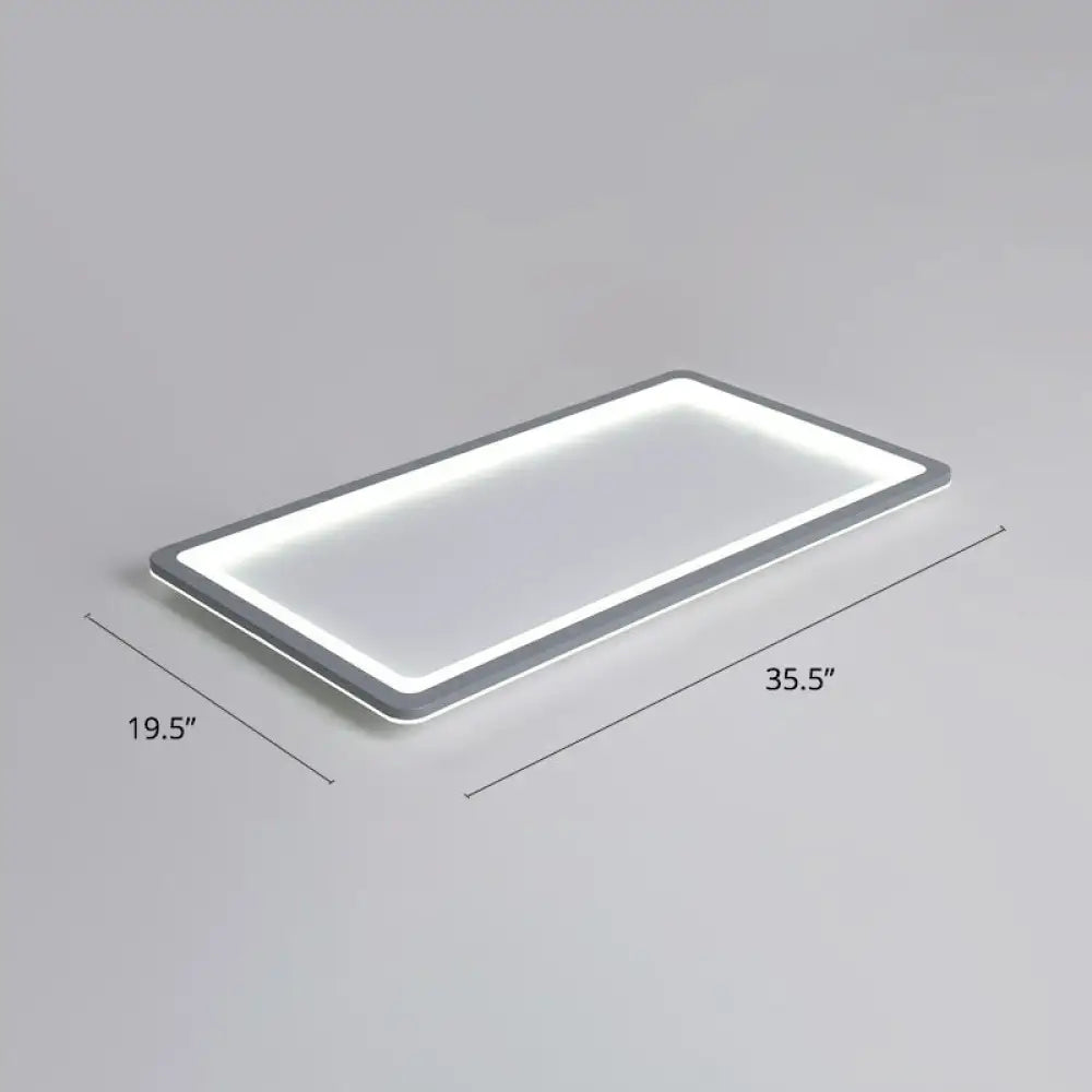 Nordic Led Ceiling Light: Dark Grey Ultra-Thin Flush Mount With Acrylic Shade Gray / 35.5 White