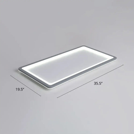 Nordic Led Ceiling Light: Dark Grey Ultra-Thin Flush Mount With Acrylic Shade Gray / 35.5 White